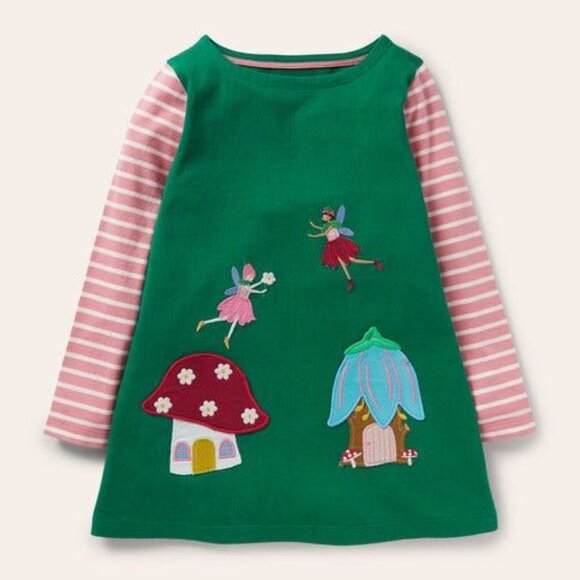 NWOT Mini Boden Fairies Appliqué Pocket Tunic
